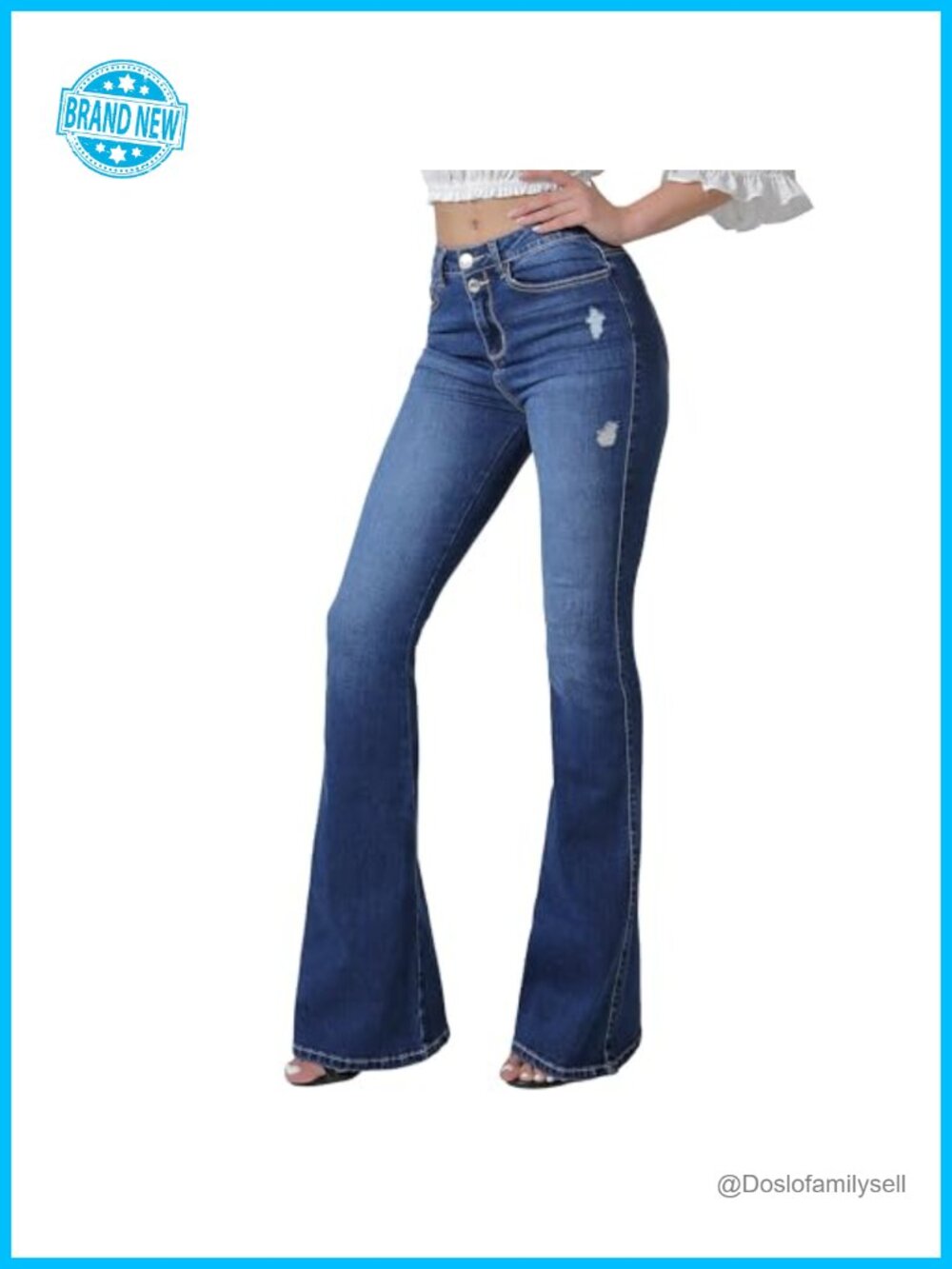 VIPONES High Waisted Flare Bell Bottom Jeans Stretchy Wide Leg Bootcut Denim